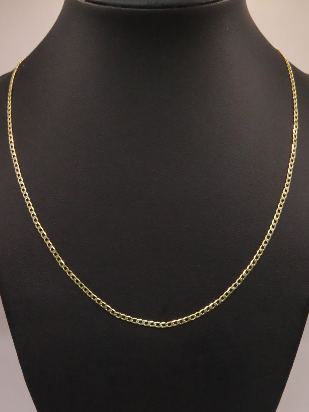 14k Gold diamond cut Cuban chain 18in/2mm