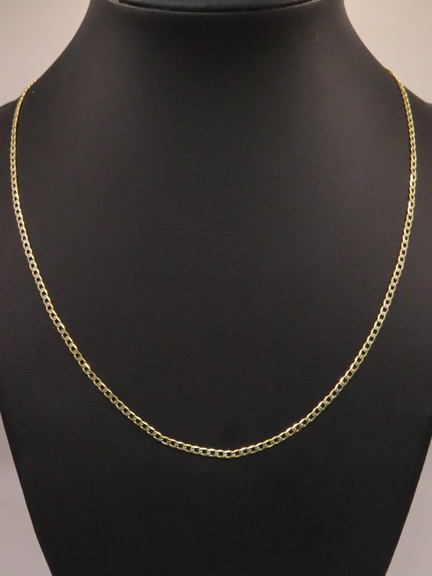 14k Gold diamond cut Cuban chain 18in/2mm