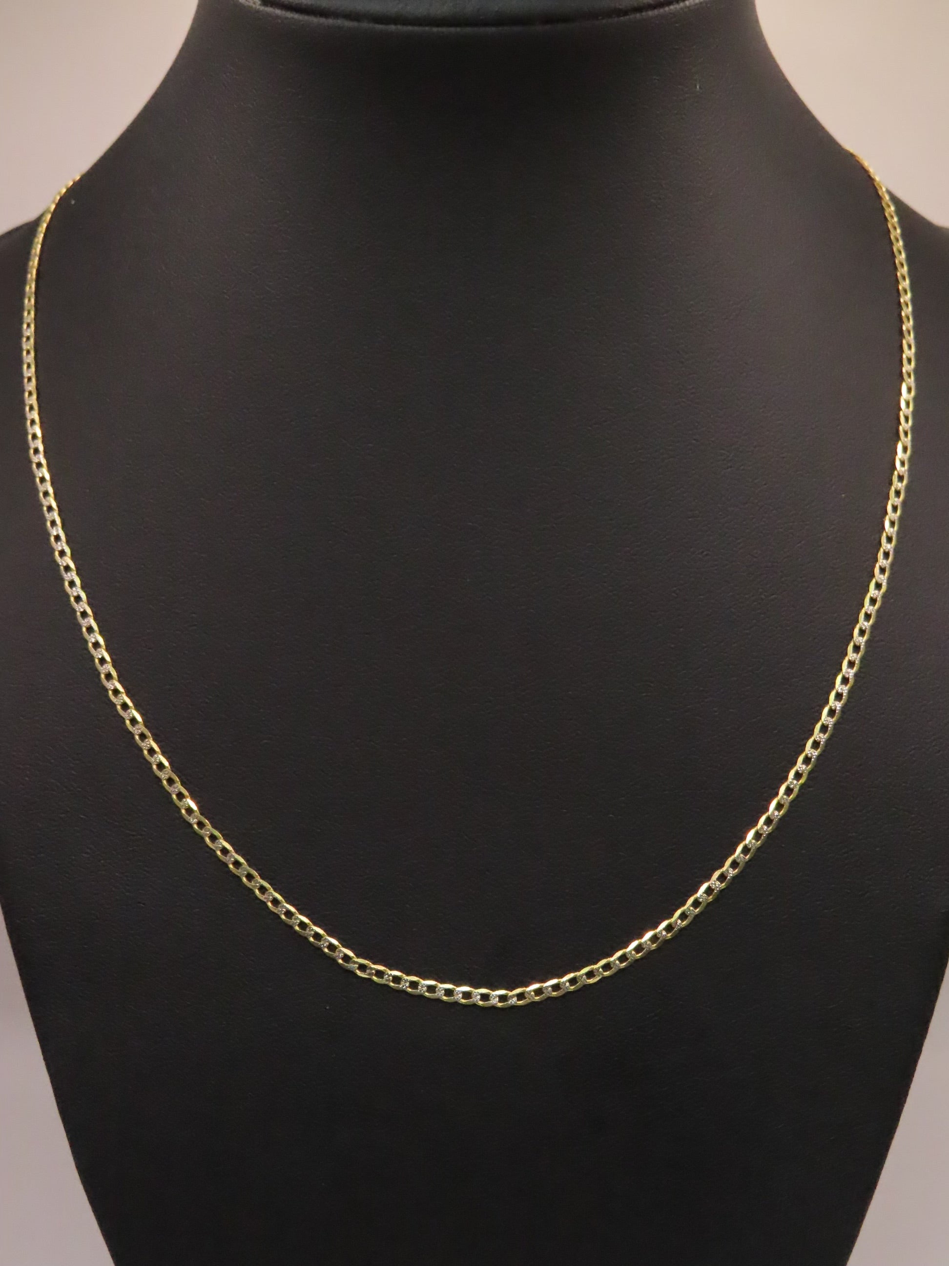 14k Gold diamond cut Cuban chain 18in/2mm