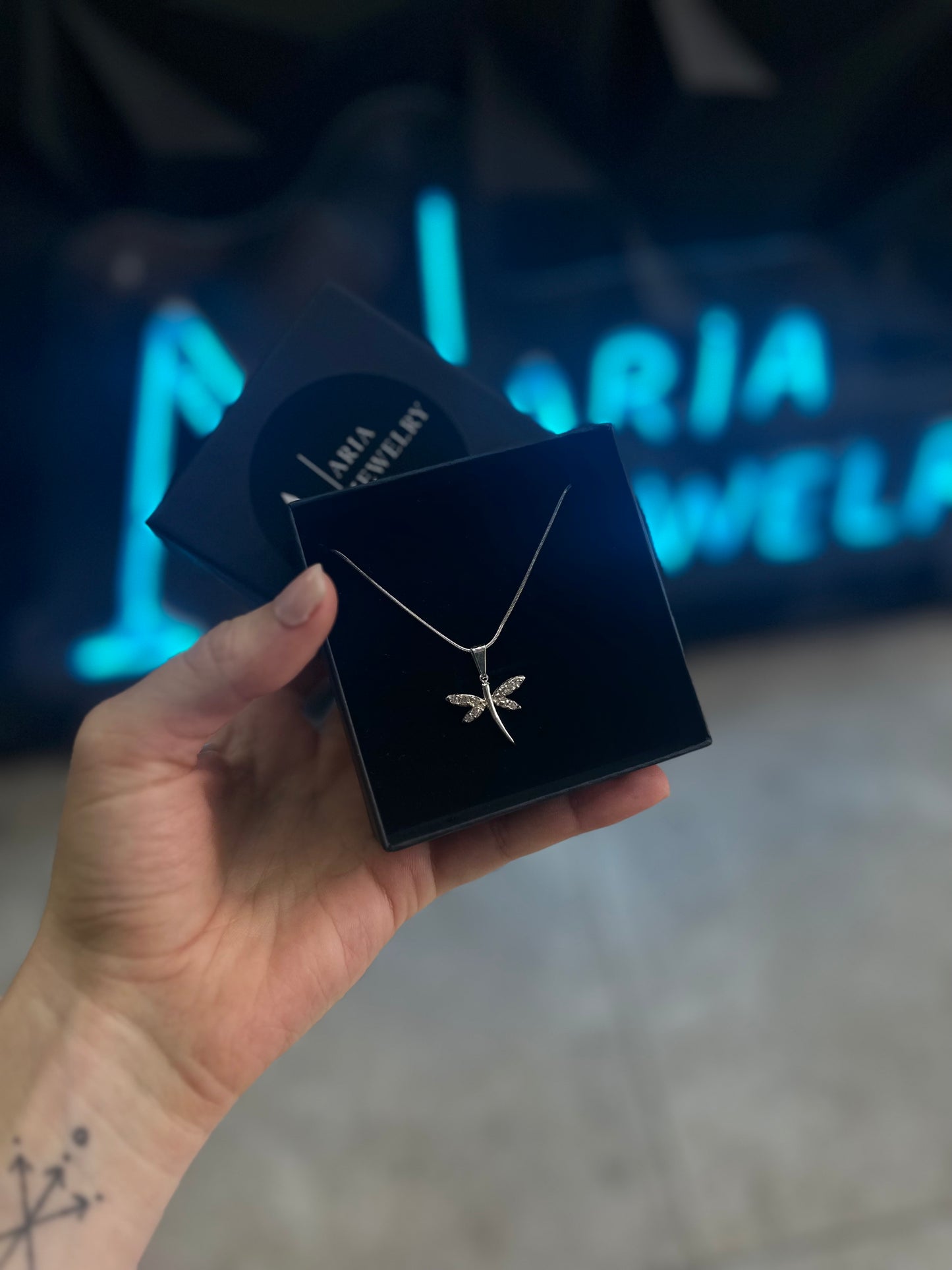 925 silver dragon fly set