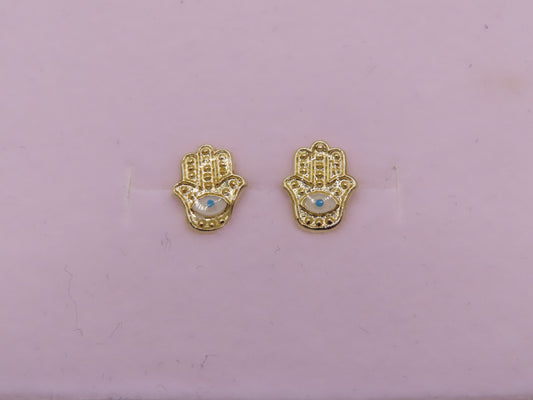 10k Gold evil eye Earrings