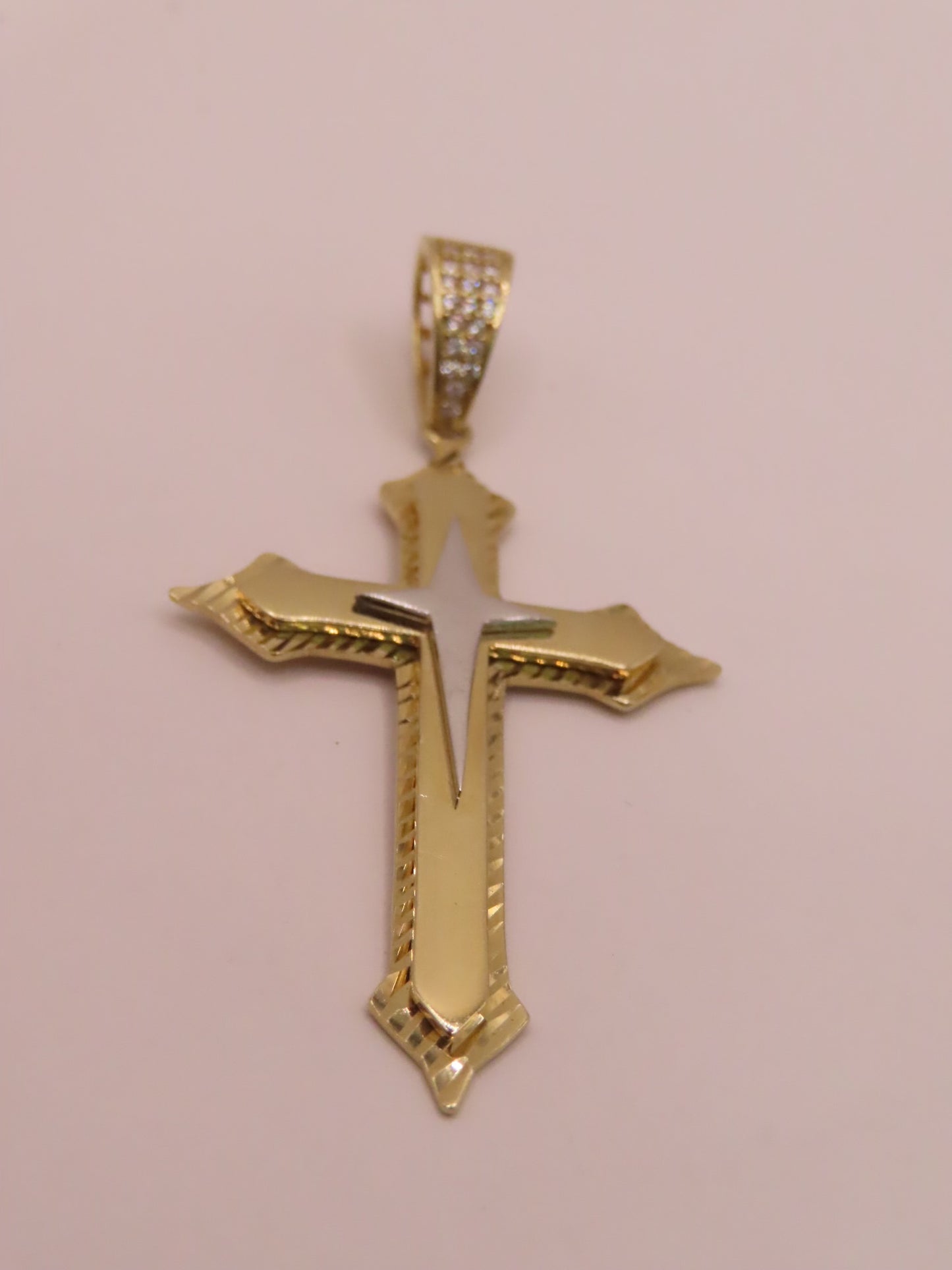 14k Gold cross pendant 2.2in