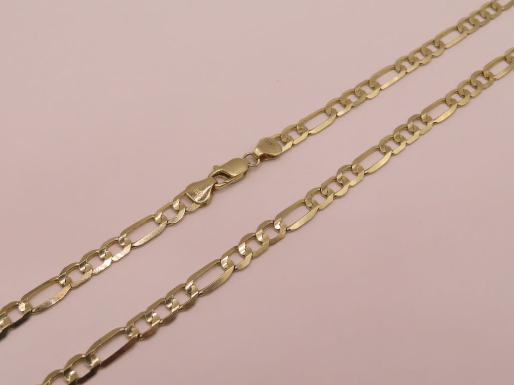 14k Gold Figaro solid chain 28in/5mm