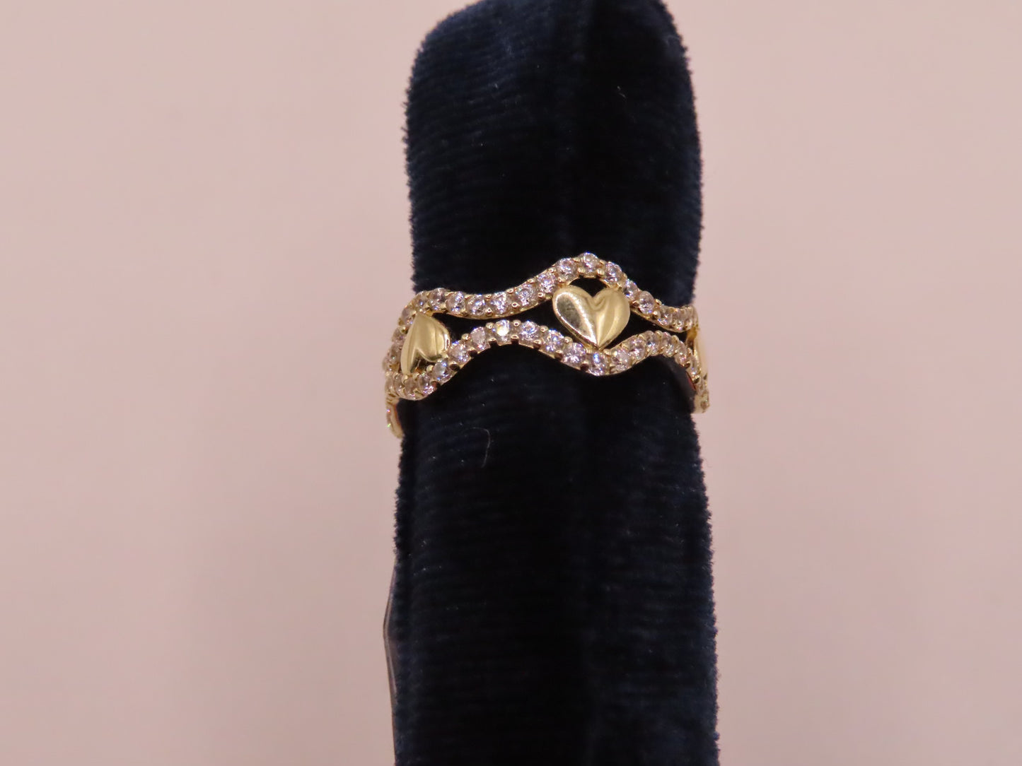 14k Gold Hearts Ring