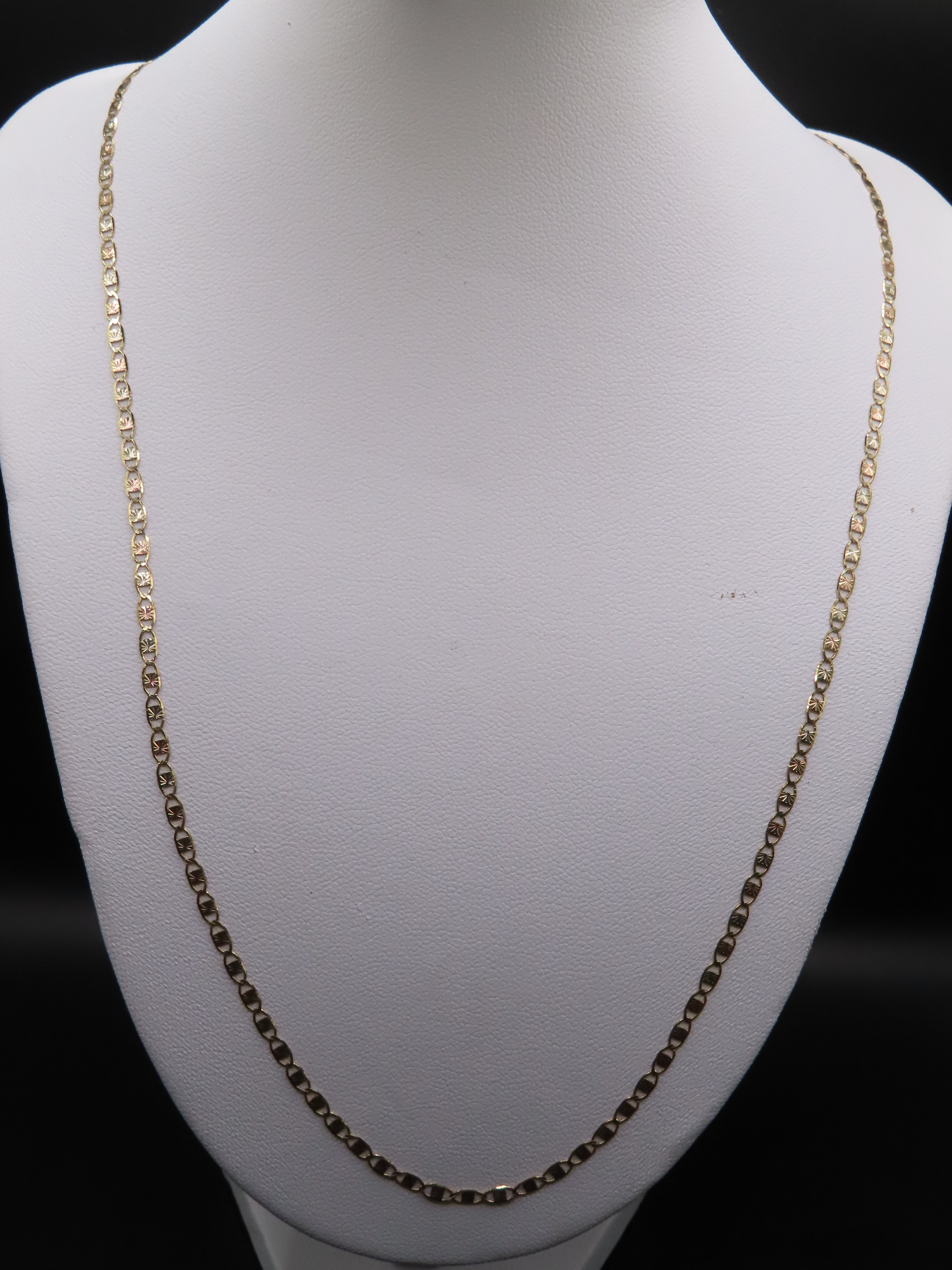 10k 3Tone Gold Chain 20in/2mm  (2.68g)