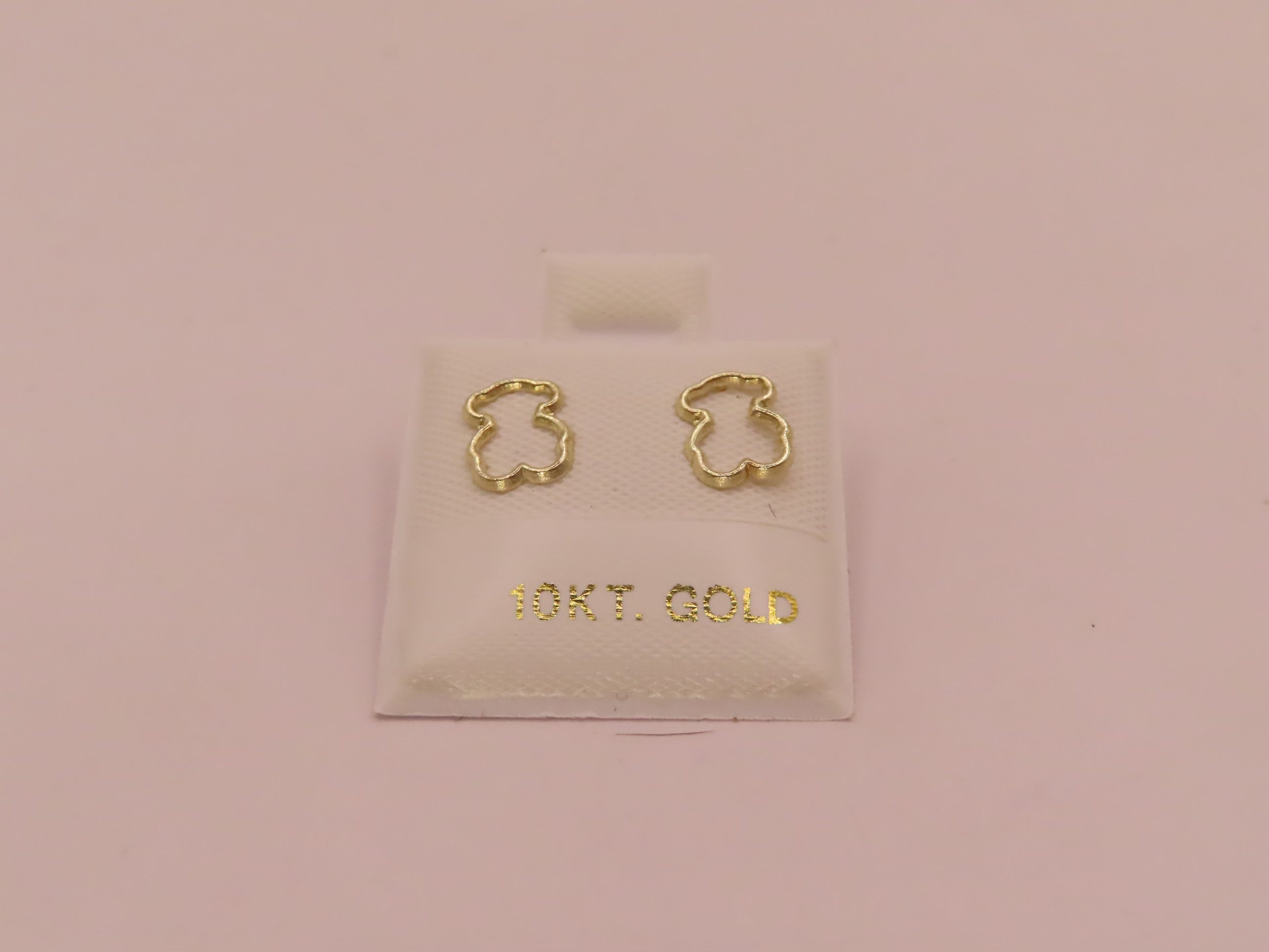 10k Gold bear frame earrings
