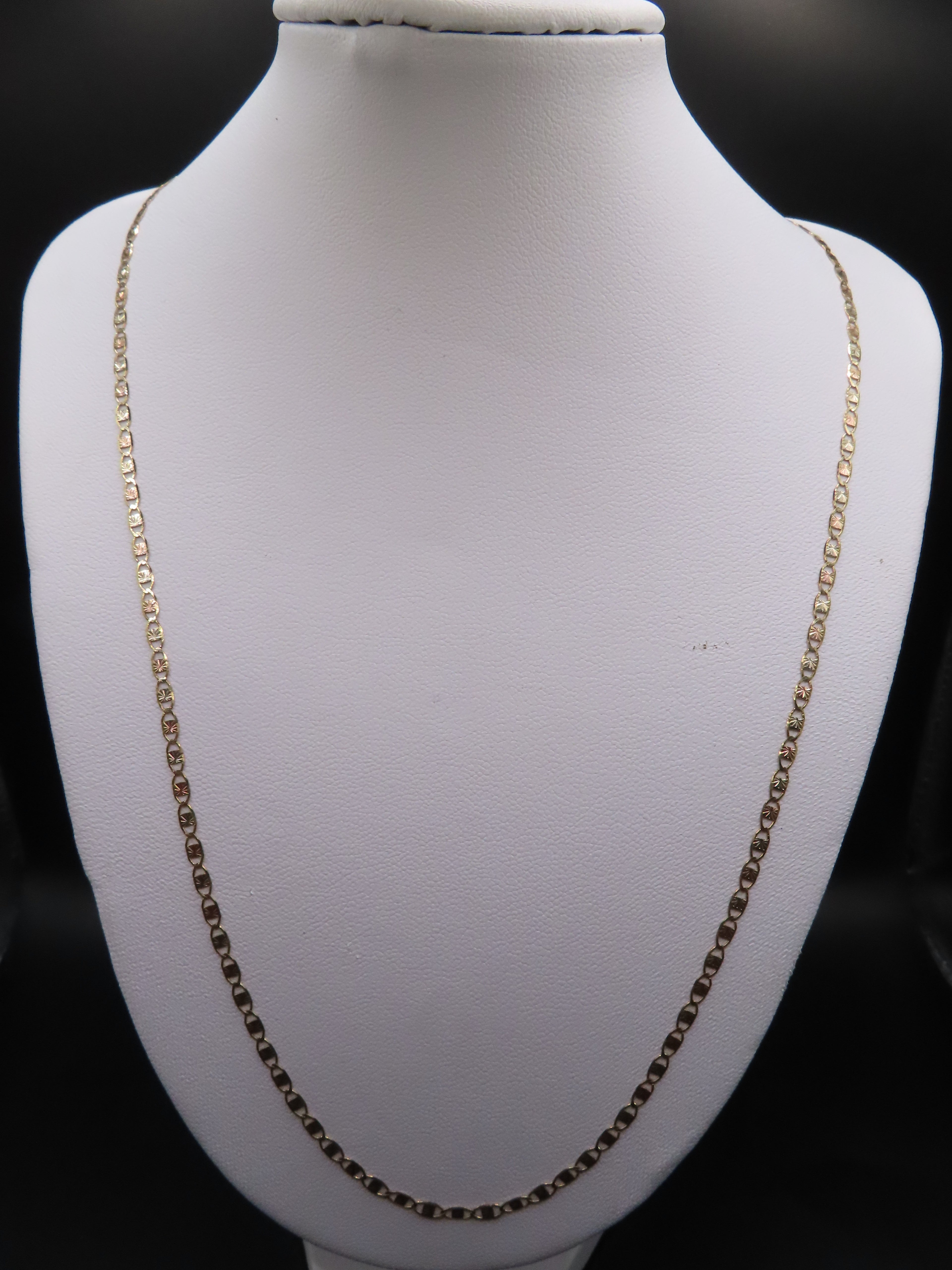 10k 3Tone Gold Chain 20in/2mm  (2.68g)