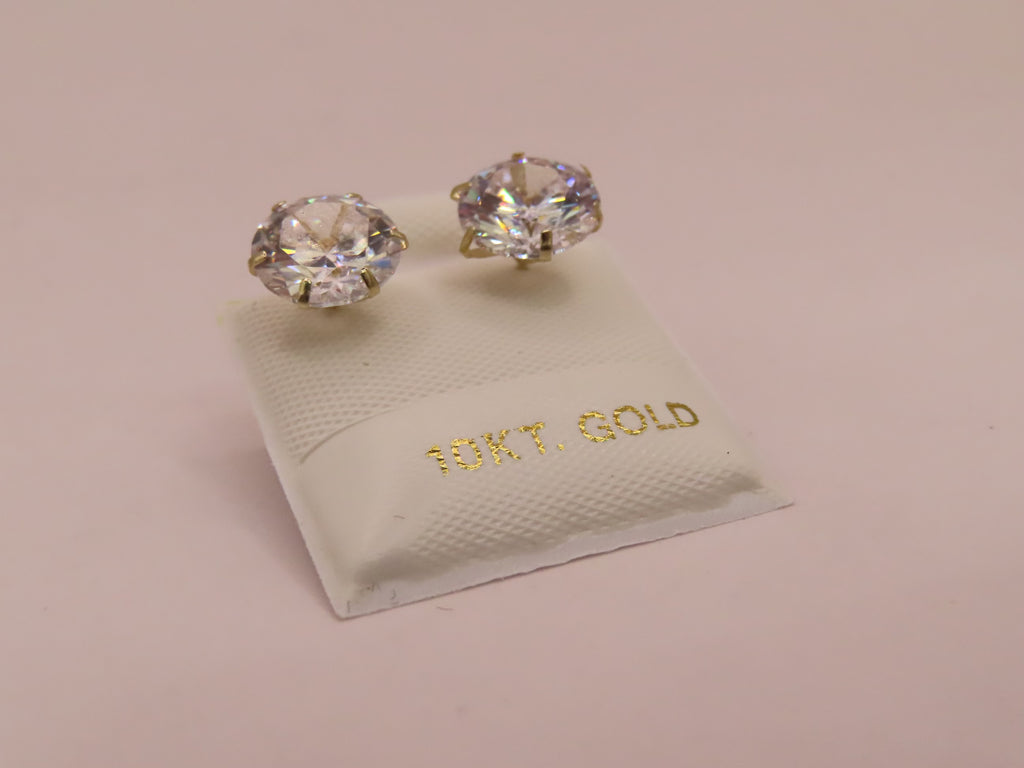 10k gold round zirconia earrings