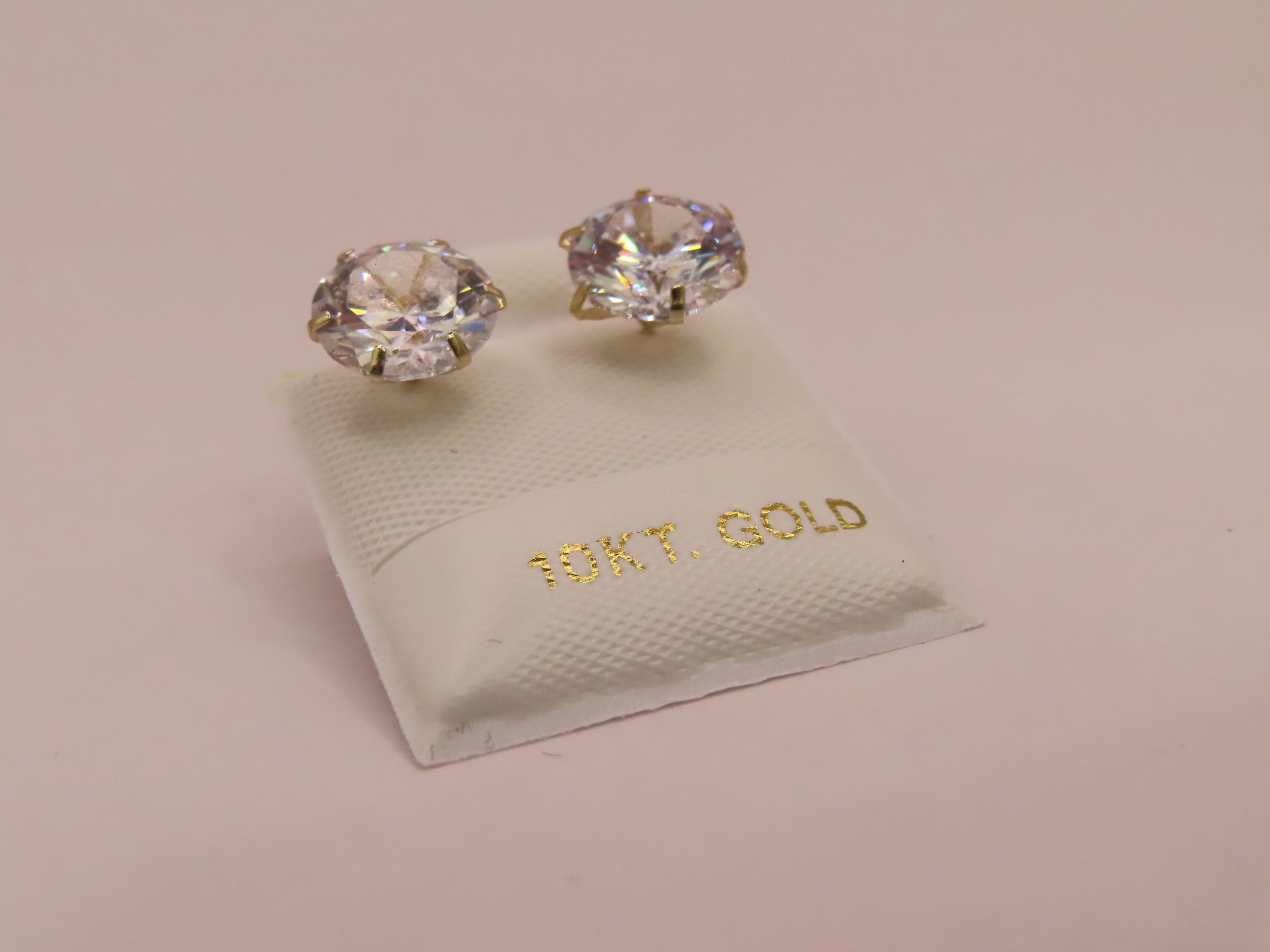 10k gold round zirconia earrings