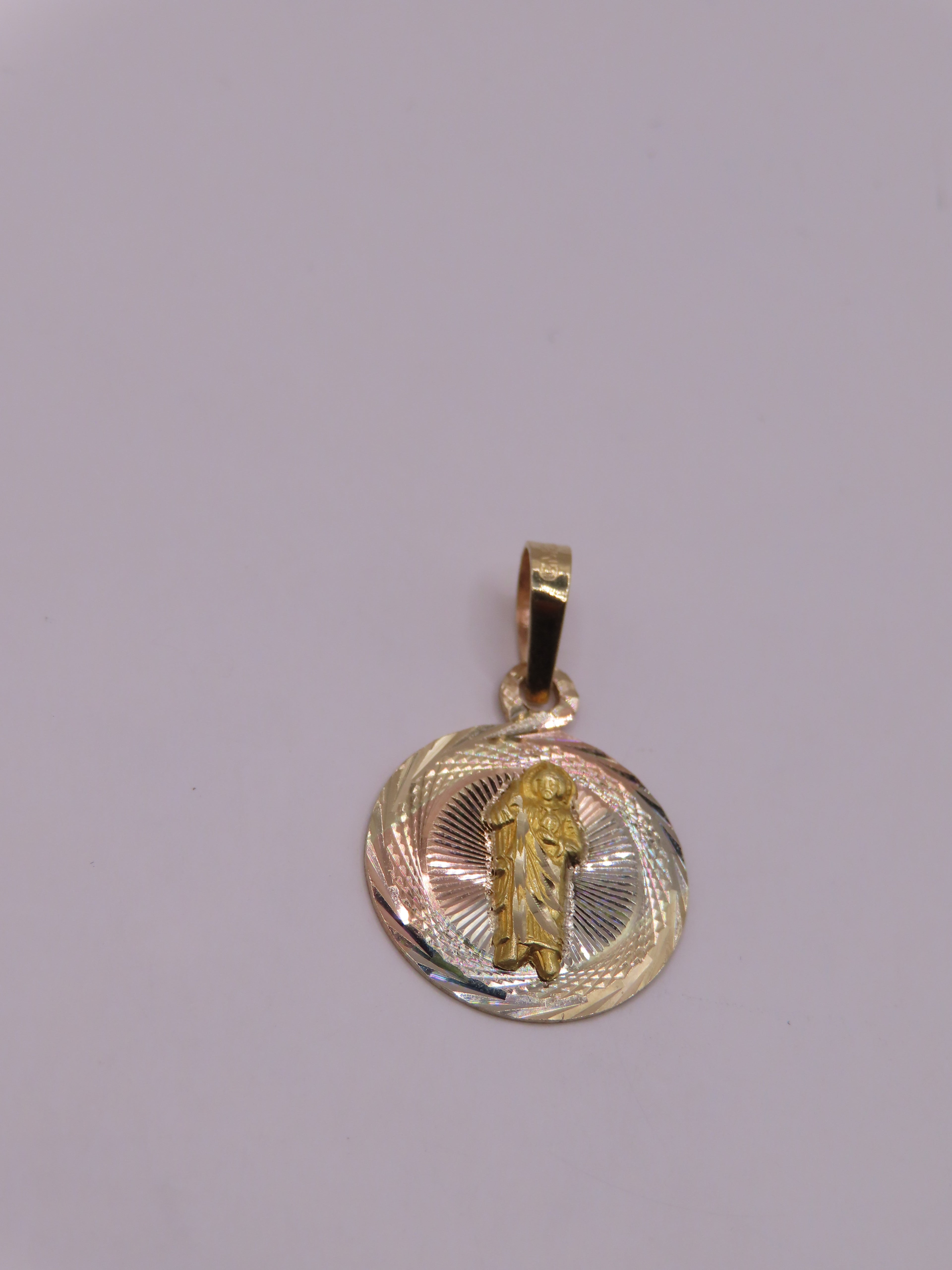10K Gold 3tones San Judas Pendant