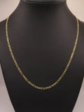 14k Gold diamond cut figaro chain