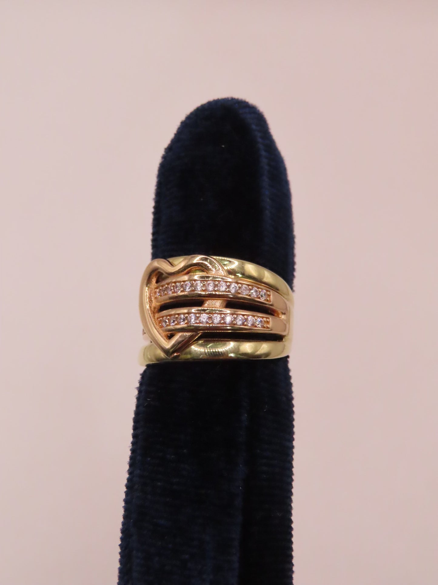 14k Heart (rose & yellow) ring size/6.5 (4.93gr)