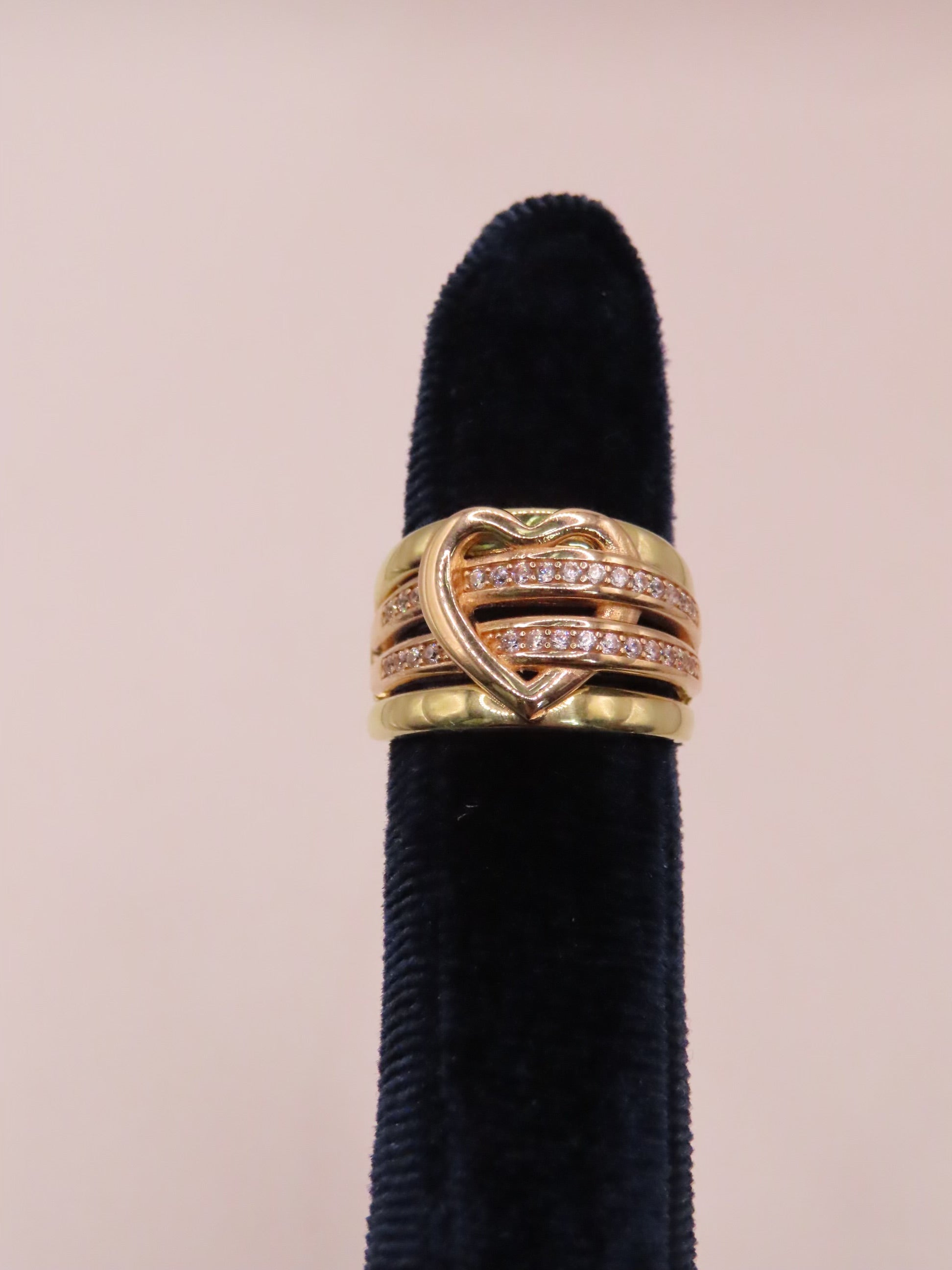 14k Heart (rose & yellow) ring size/6.5 (4.93gr)