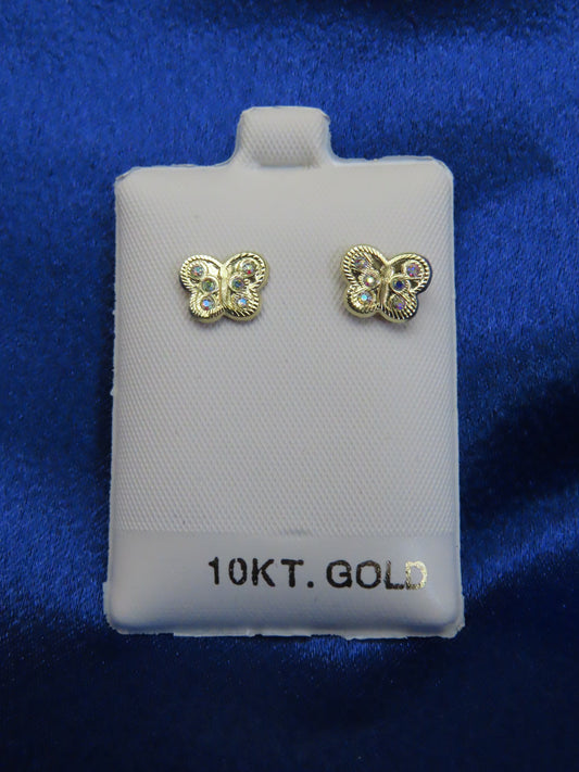 Butterfly  10k gold stud earrings