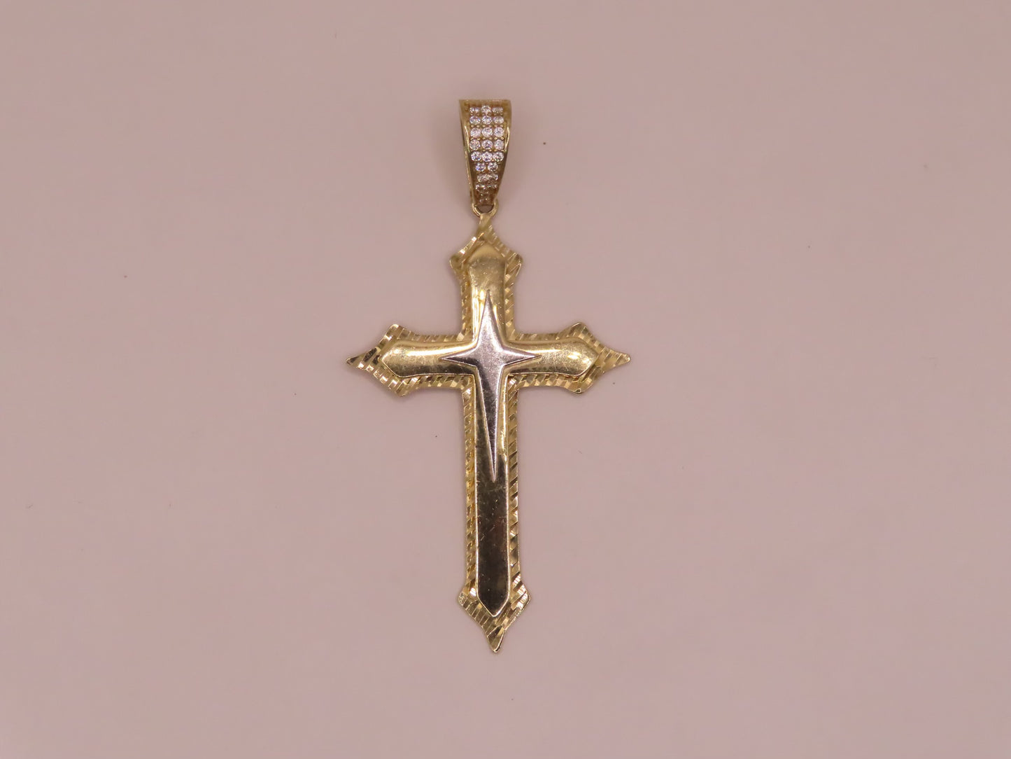14k Gold cross pendant 2.2in