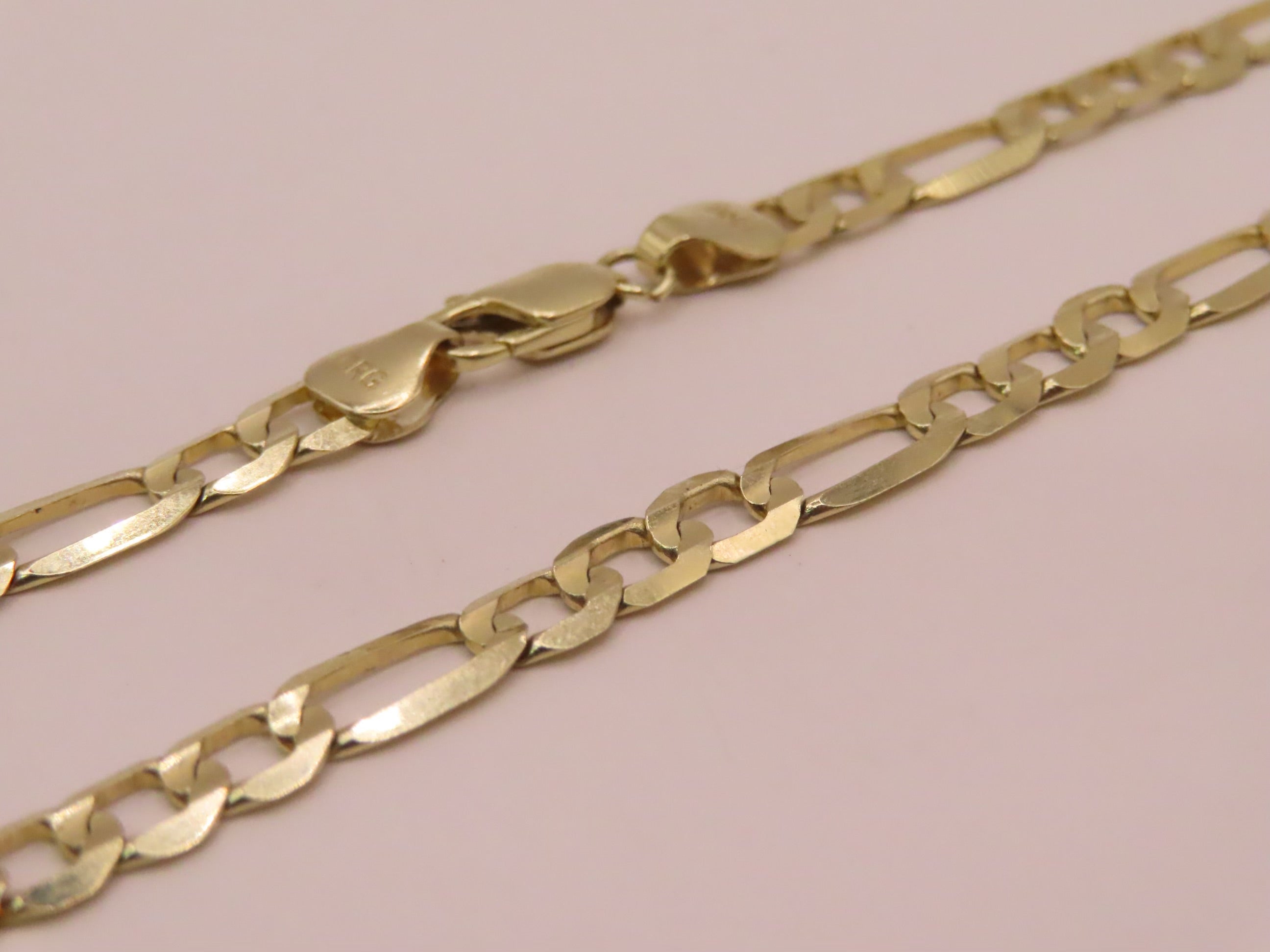 14k Gold Figaro solid chain 28in/5mm