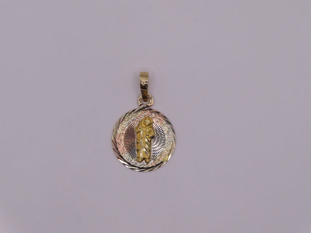10K Gold 3tones San Judas Pendant