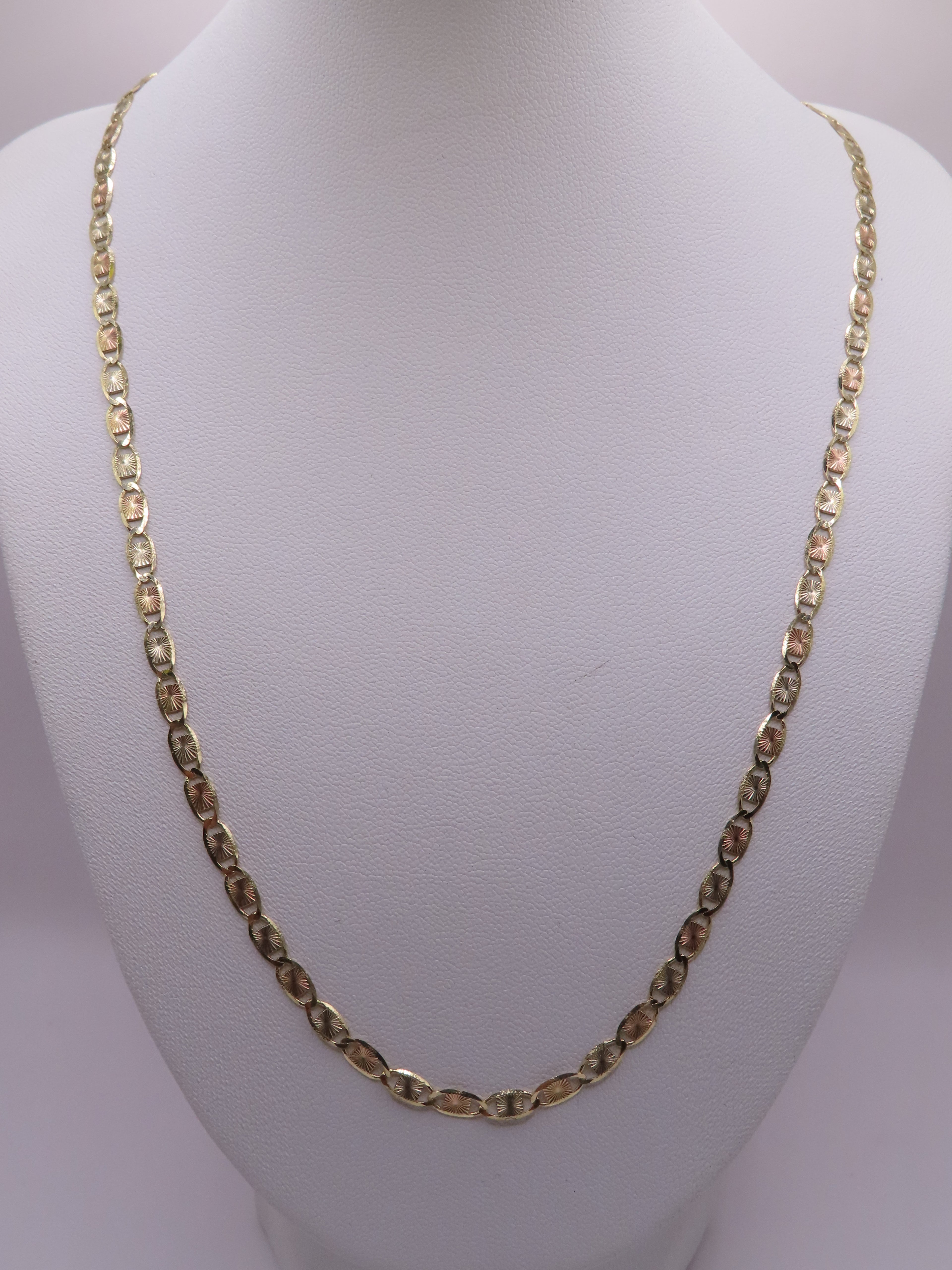 10k gold 3tones gold chain 19.5in/4mm (6.02g)