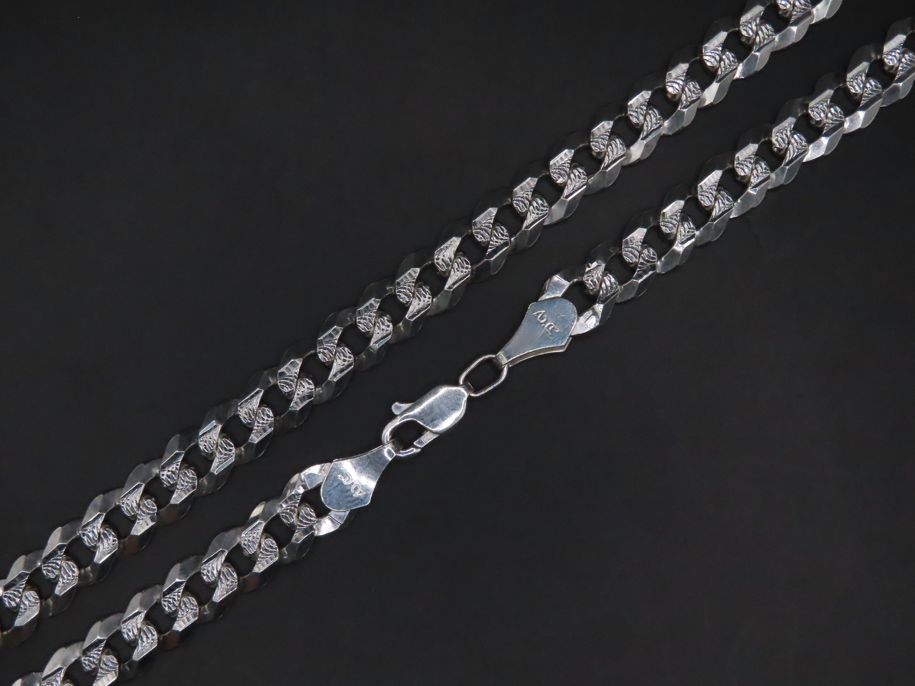 DIAMOND CUT CUBAN LINK CHAIN 23.5IN/8MM
