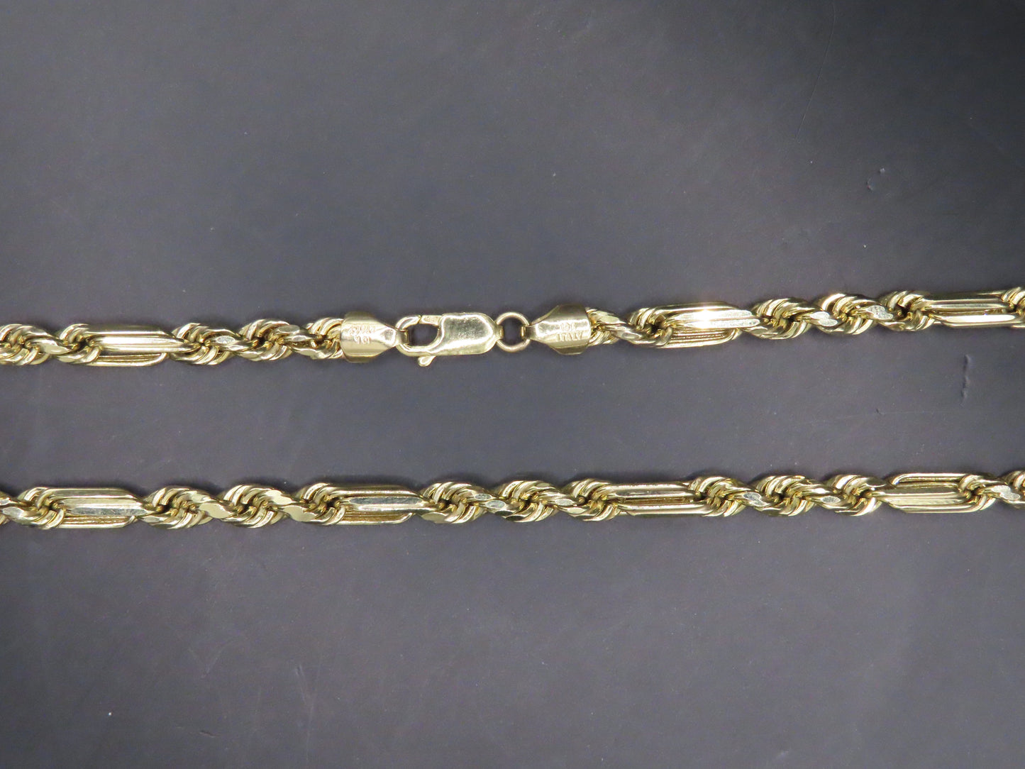 10k Gold semi hollow Rope Chain 26in/5mm(16.20g)