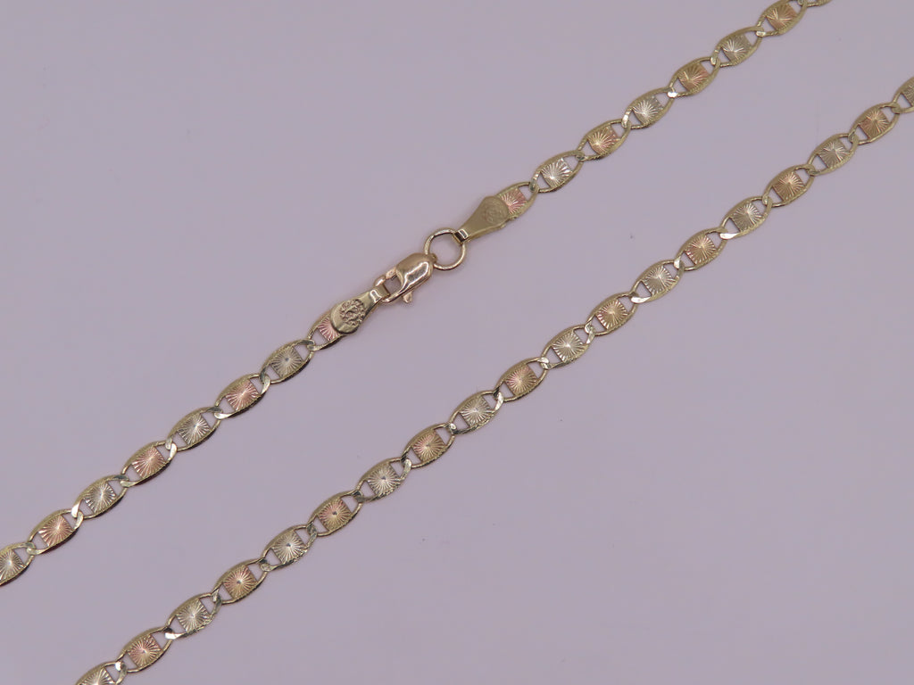 10k gold 3tones gold chain 19.5in/4mm (6.02g)