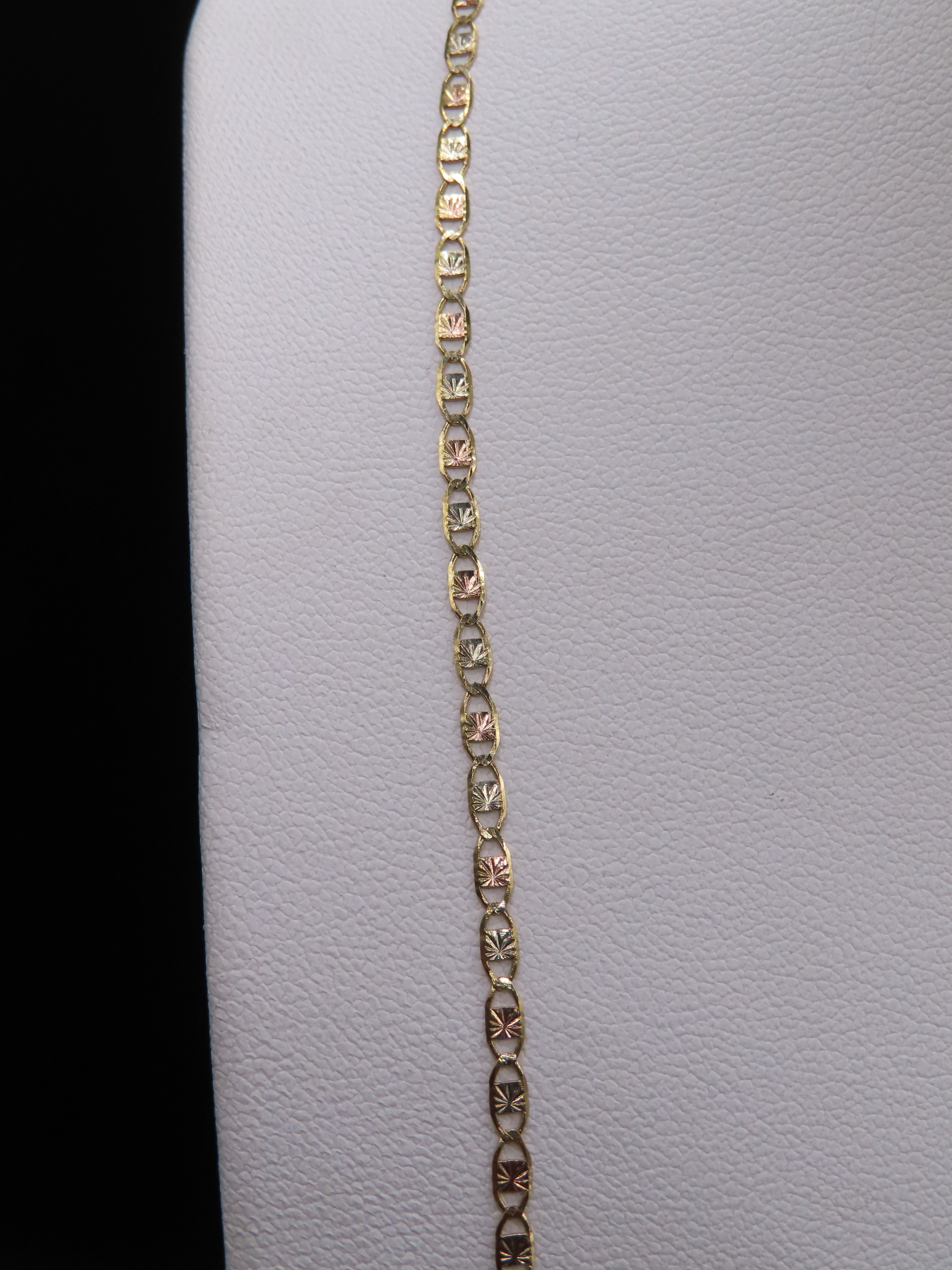 10k 3Tone Gold Chain 20in/2mm  (2.68g)