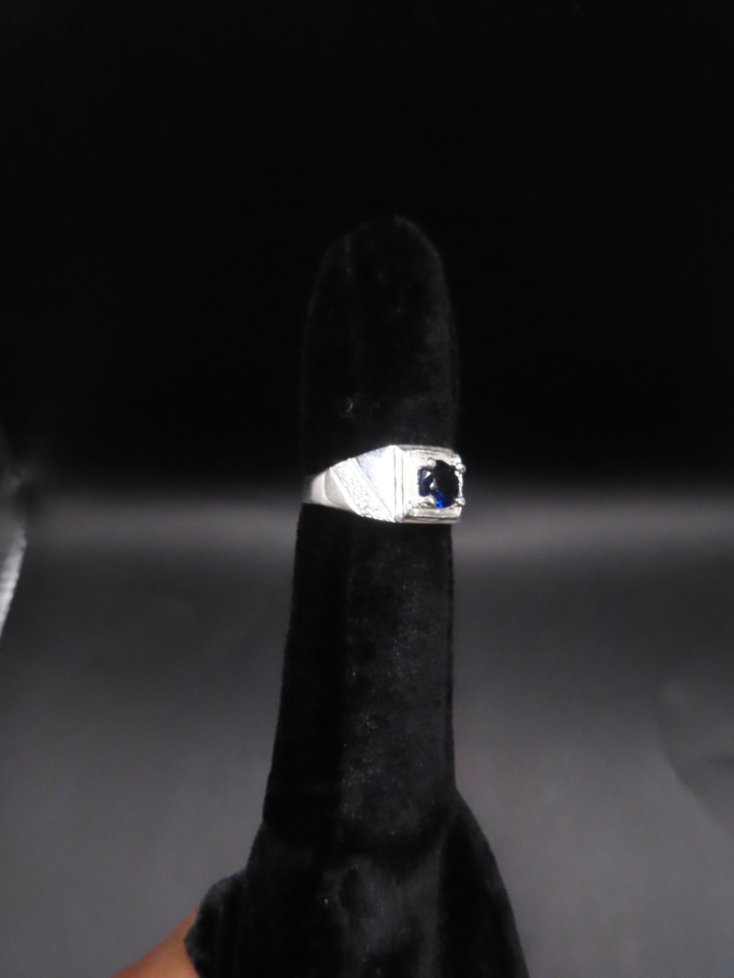 925 silver blue rock ring sz/9