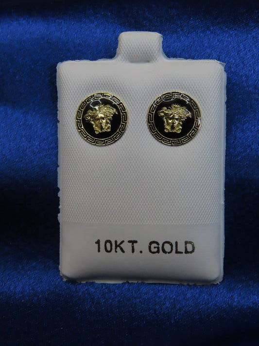 Medusa  10k gold stud earrings