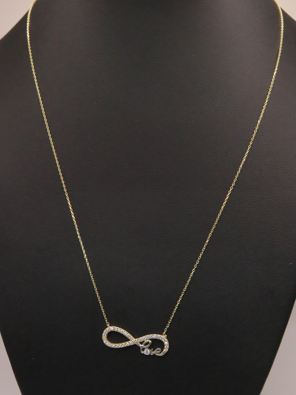 14k Gold infinity love necklace