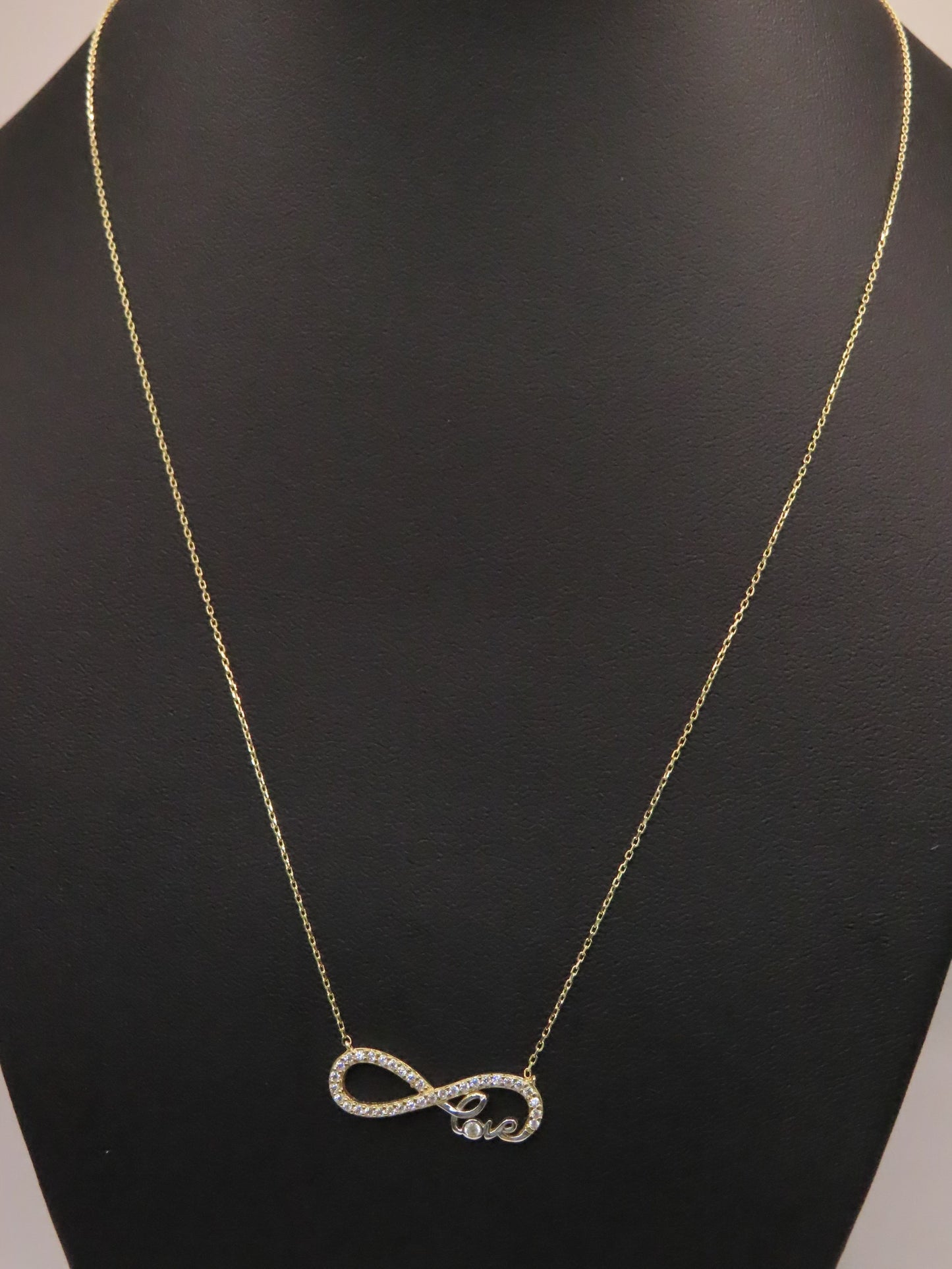 14k Gold infinity love necklace