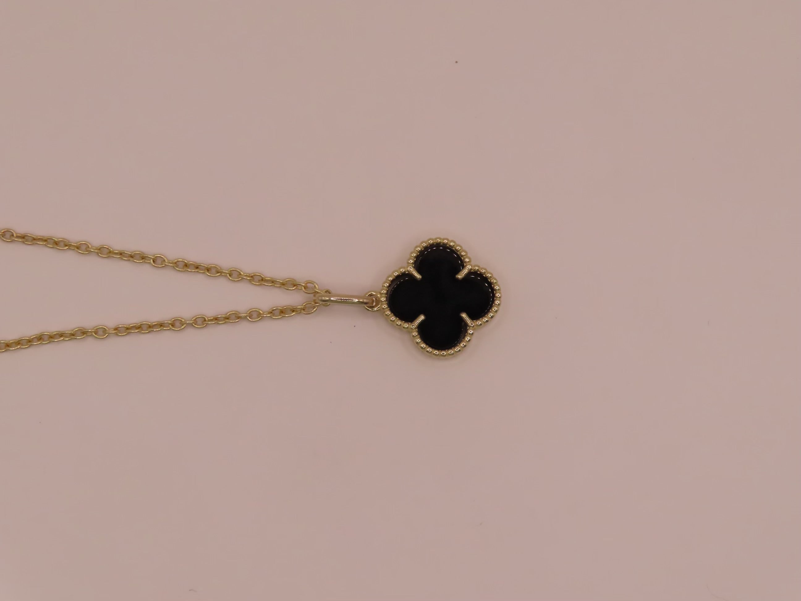 Black clover 10k gold necklace