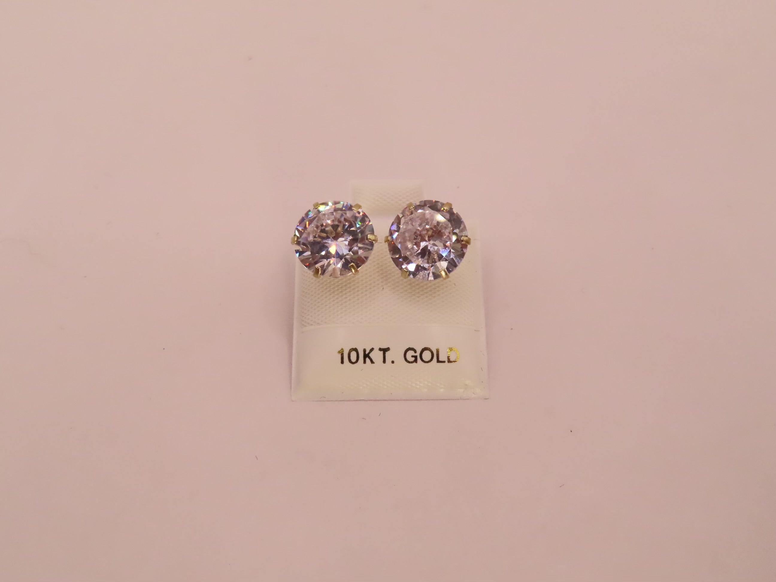 10k Gold big zirconia earrings
