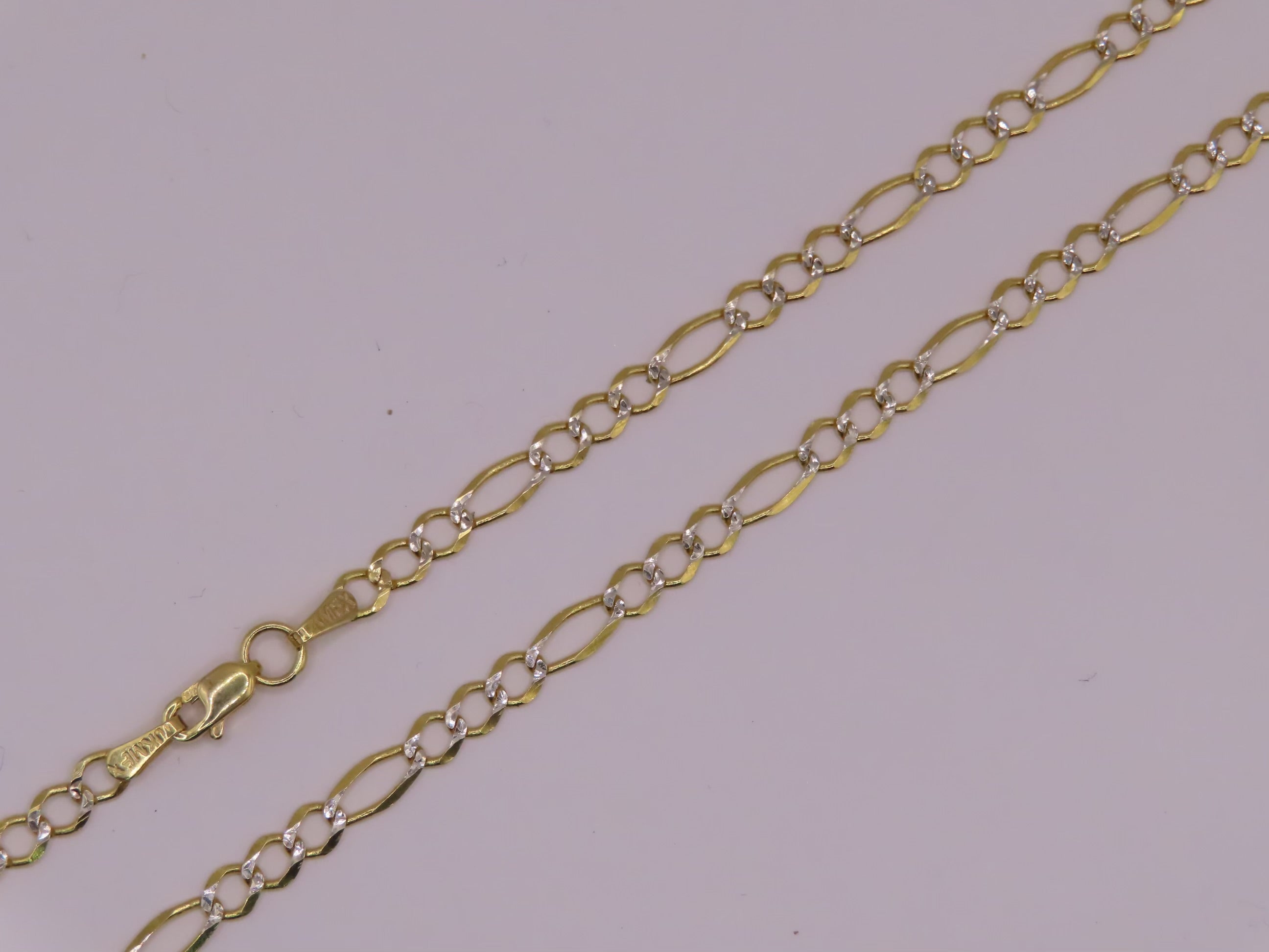 Diamond cut figaro 10k gold chain 23.5in/4mm