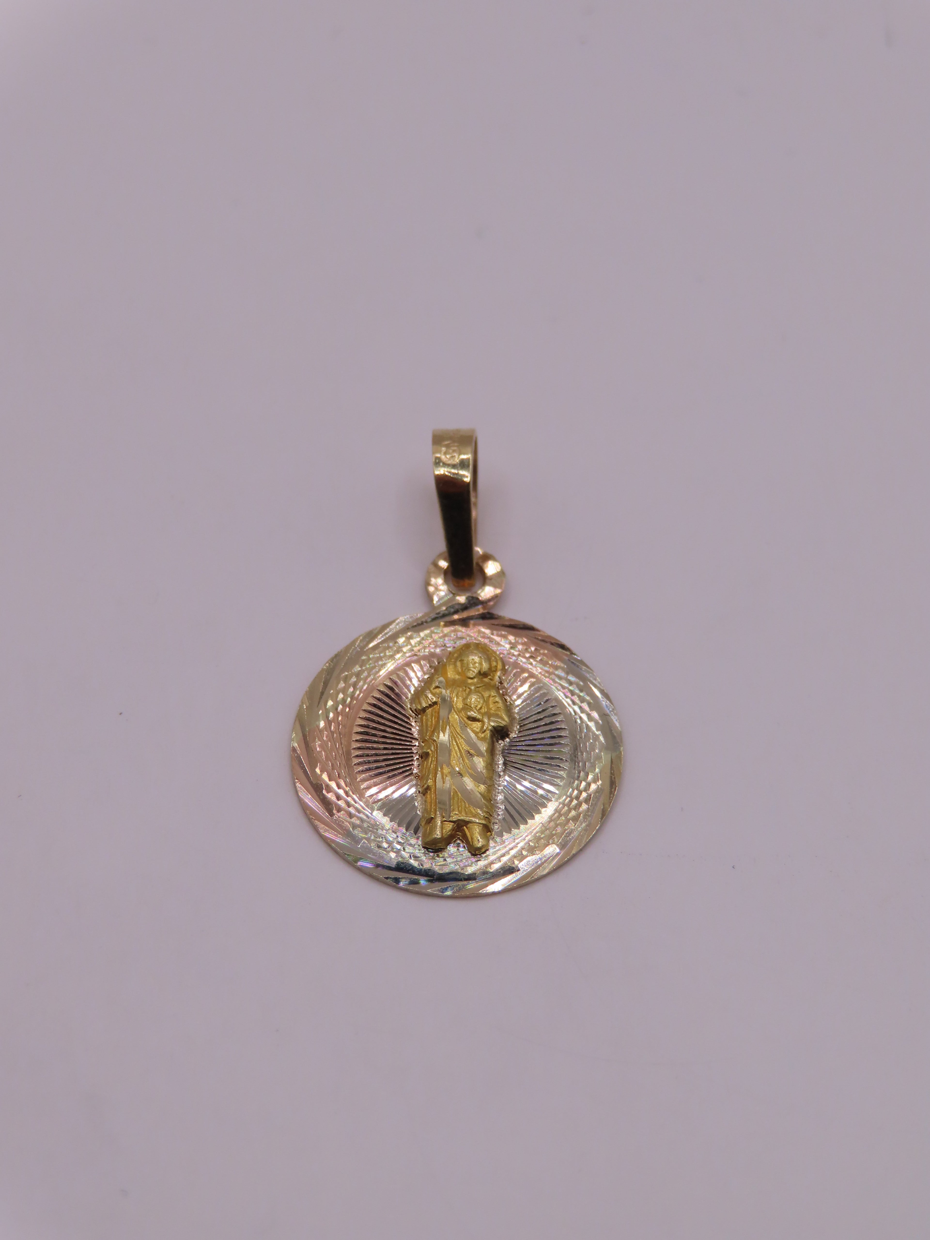 10K Gold 3tones San Judas Pendant