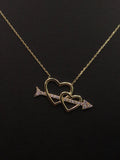 14k Gold double hearts necklace