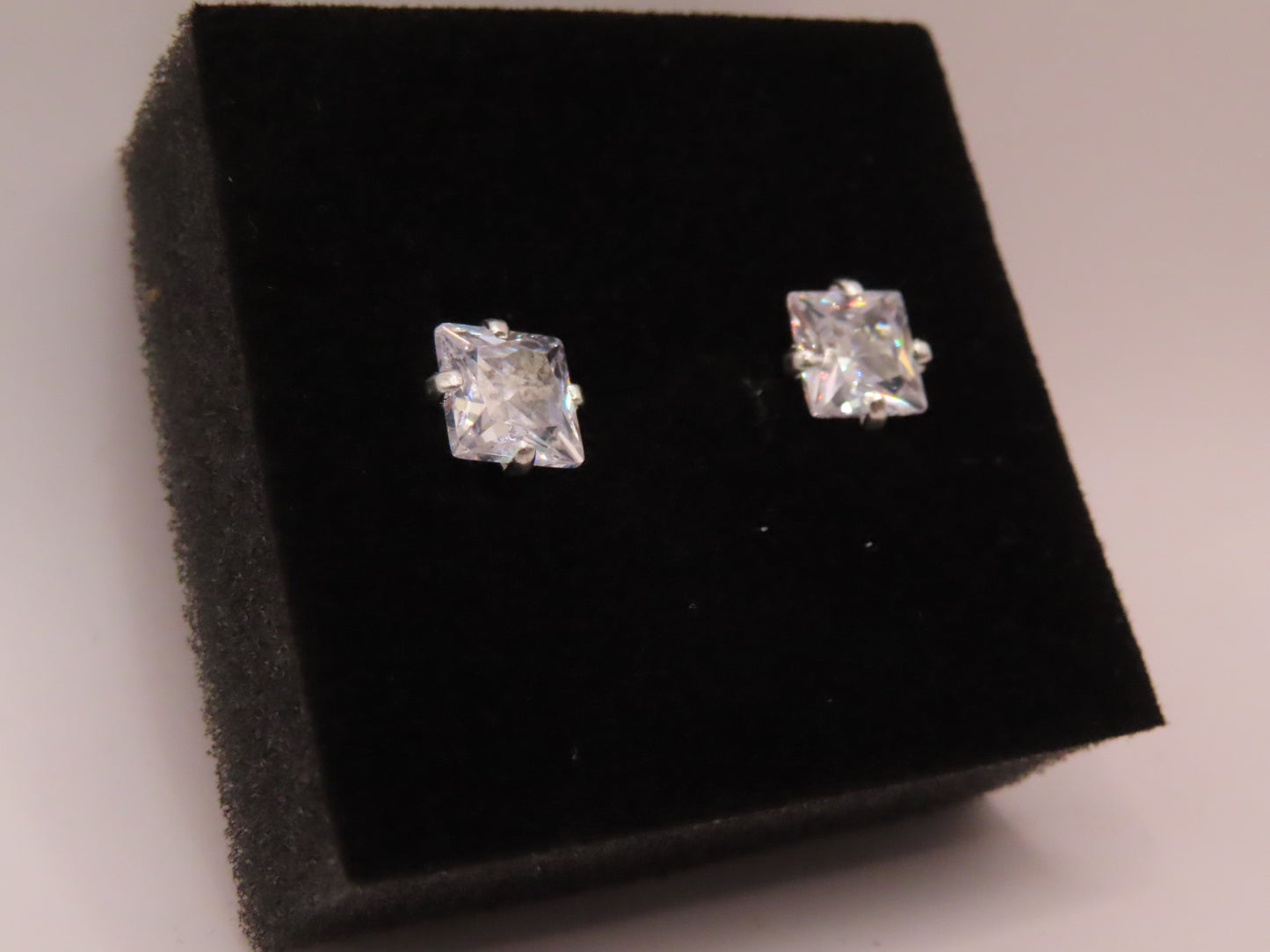 925 Silver square zirconia