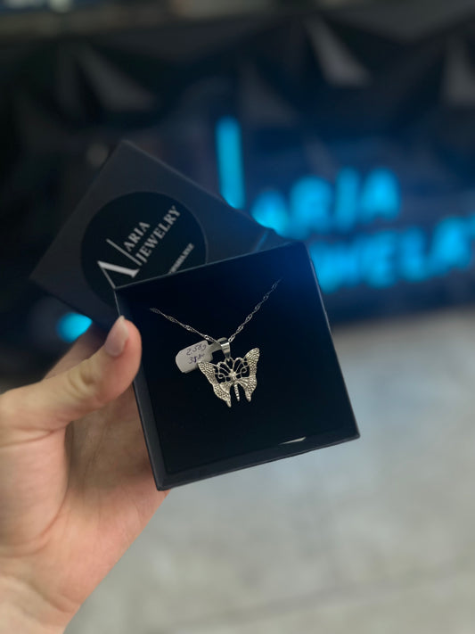 925 silver butterfly set