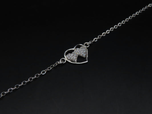 925 silver 2 hearts bracelet