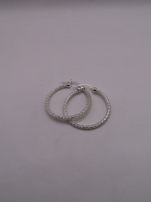 925 Silver Earings shiny hoops
