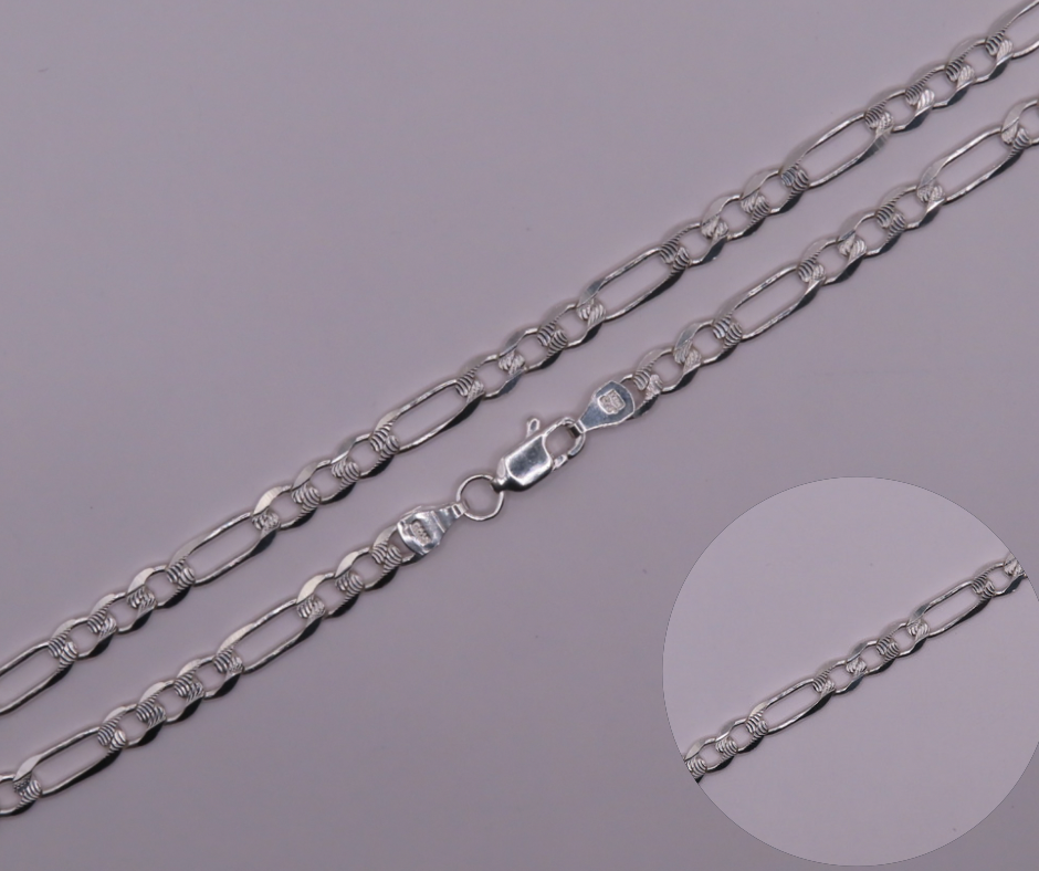 Diamond Cut Figaro Chain 27.5in/5mm