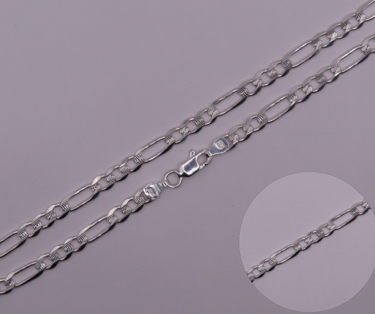 Diamond Cut Figaro Chain 27.5in/5mm