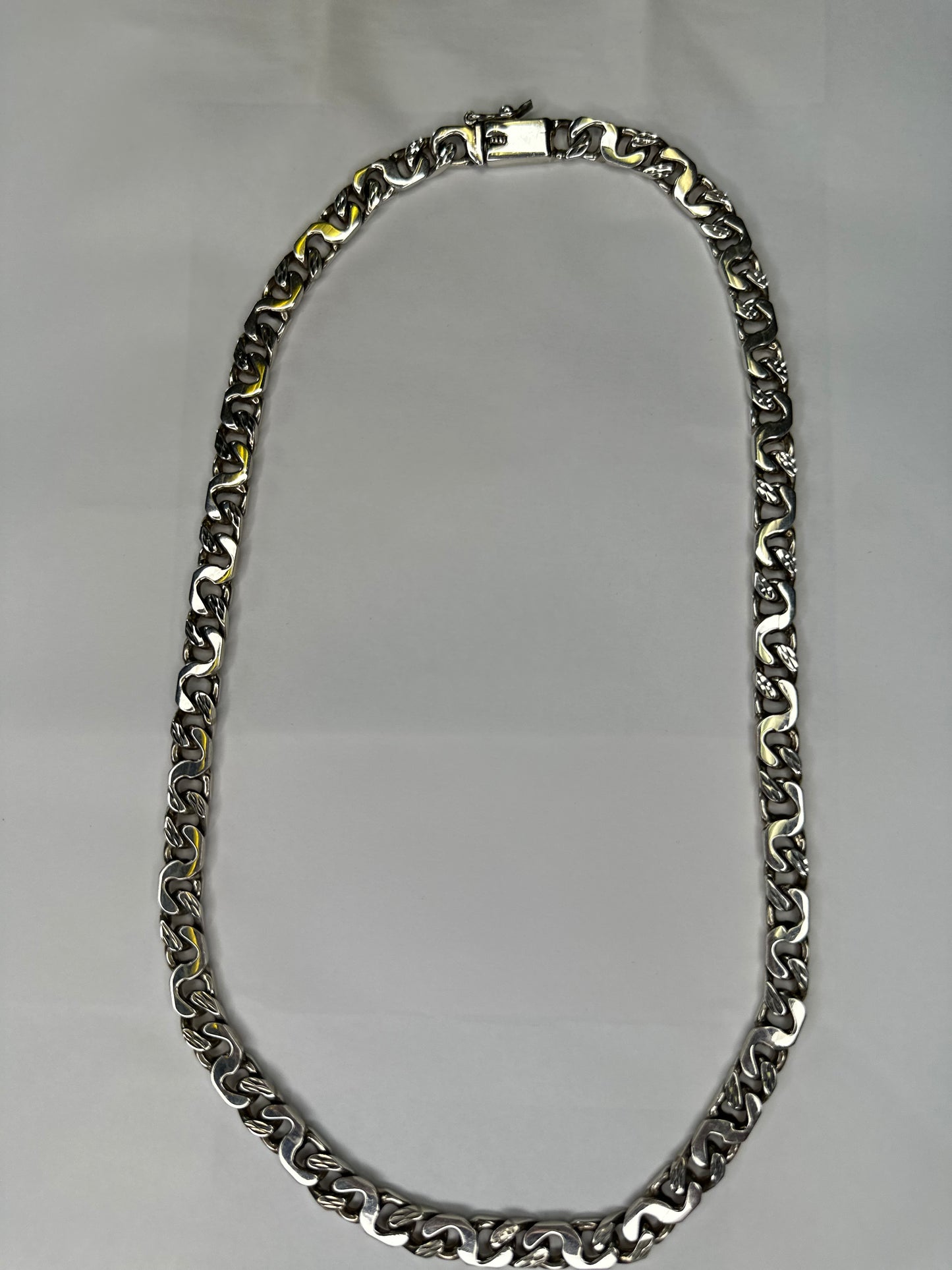SILVER RUTHENIUM CUBAN LINK CHAIN 24in/9mm