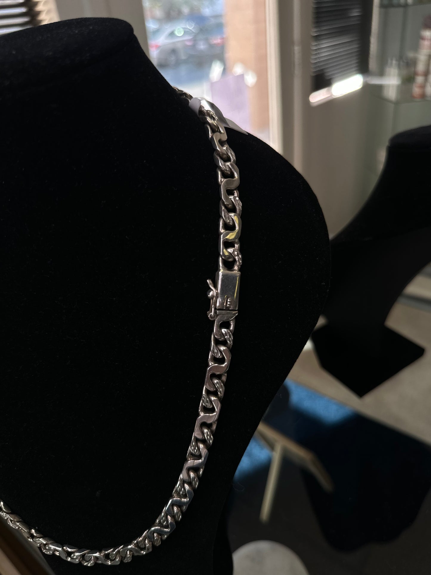 SILVER RUTHENIUM CUBAN LINK CHAIN 24in/9mm