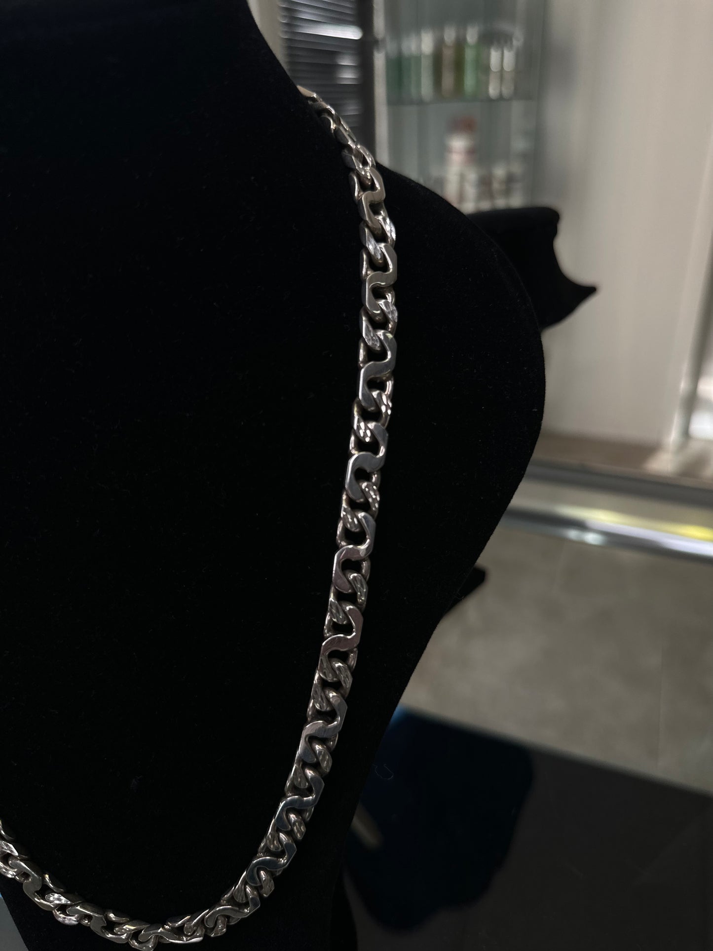 SILVER RUTHENIUM CUBAN LINK CHAIN 24in/9mm